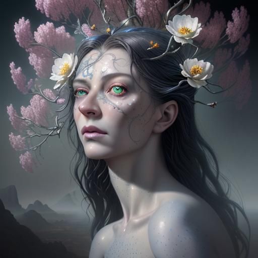 Surreal Fruit Trees in Flight: Digital Art Masterpiece