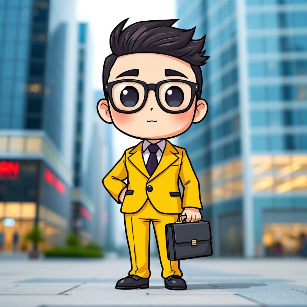 Chibi CEO in Modern Office