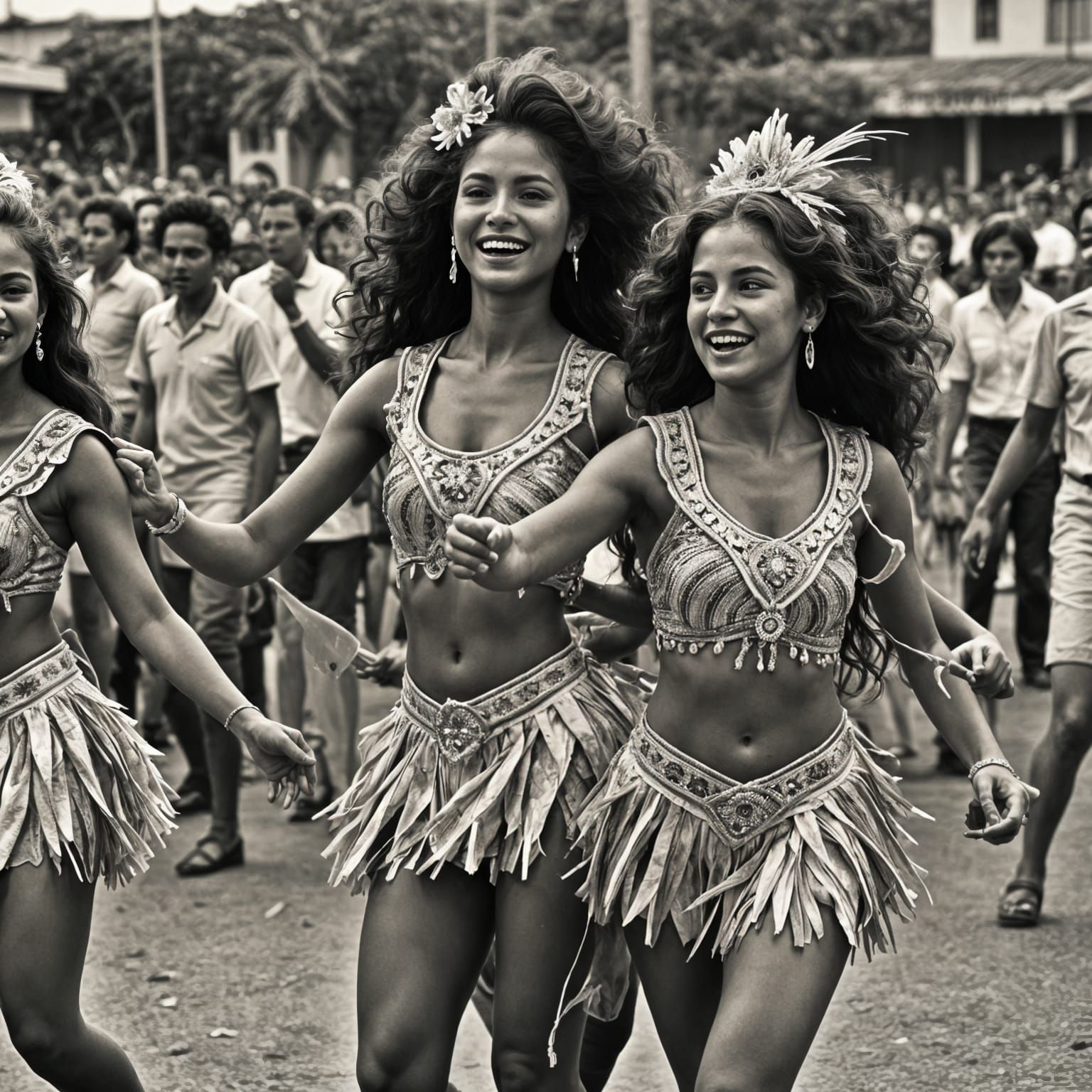 Beautiful Samba Dancer in Blue and White
