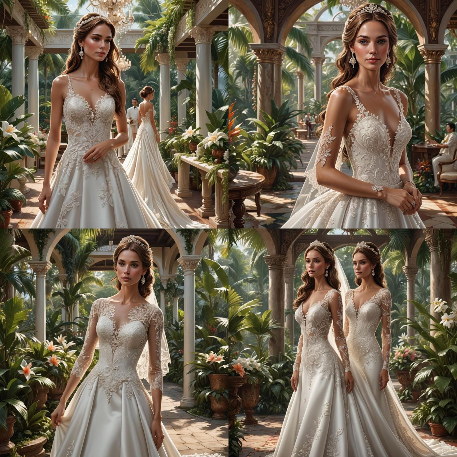 A tall, thin,  beautiful brown haired, flawless woman wearin...