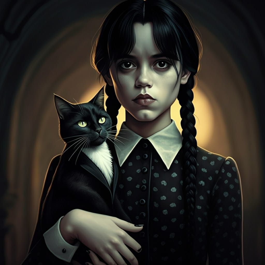 Wednesday's Whimsical Encounter with a Majestic Feline