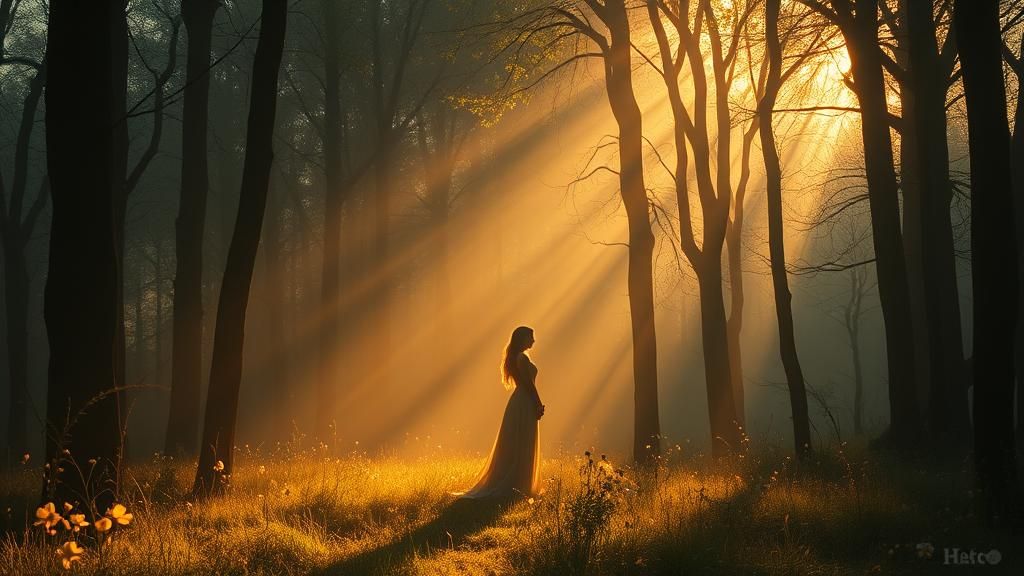 Evangelist Gabby in Mystical Forest at Golden Hour