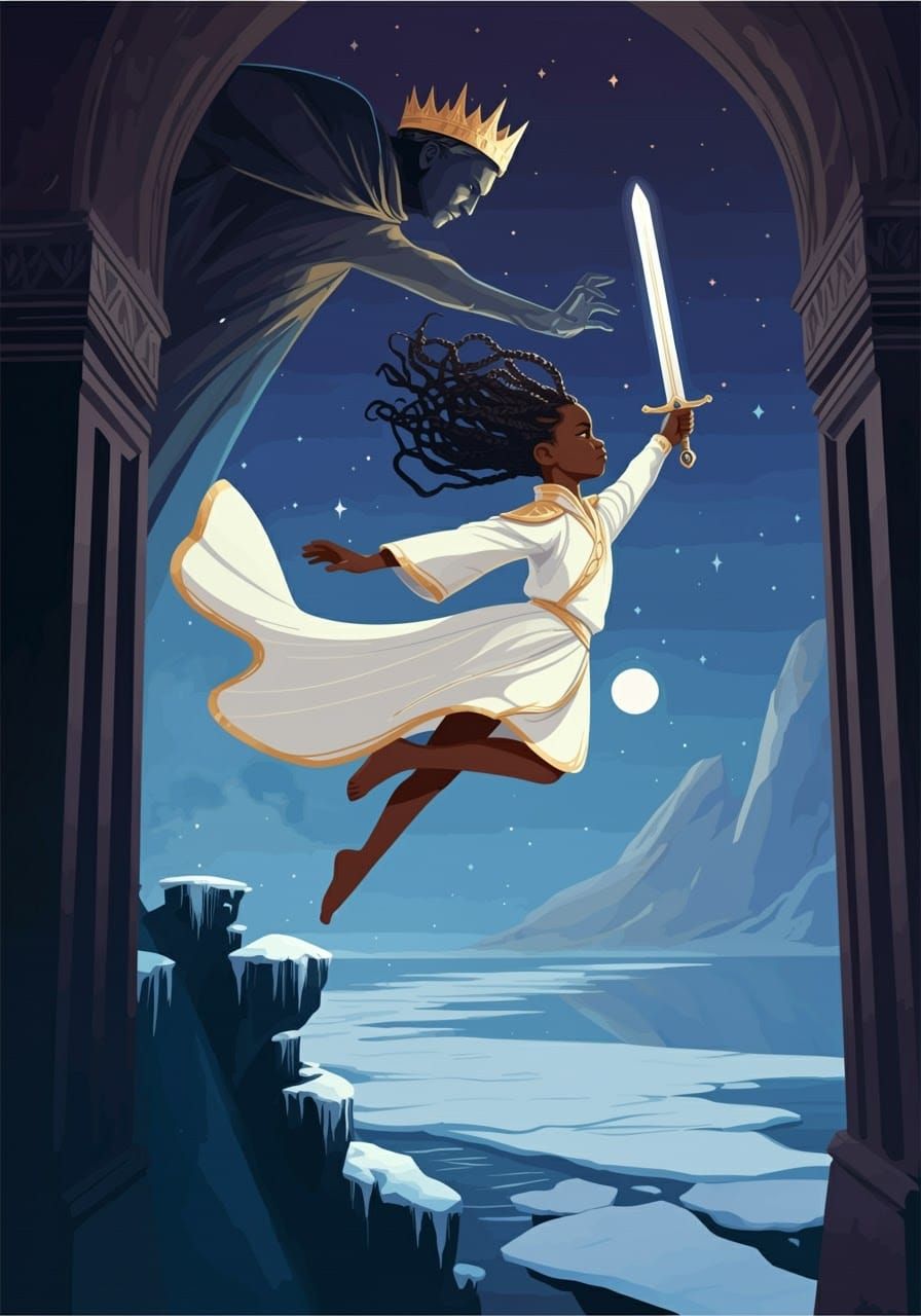 Girl Soaring with Sword: Modern Tarot Card