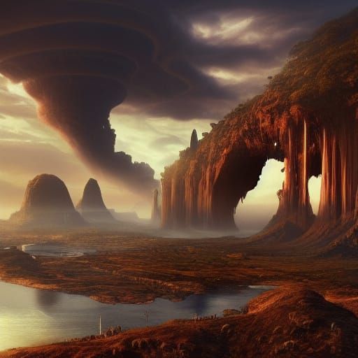 Dramatic Digital Matte Painting of the Land Down Under