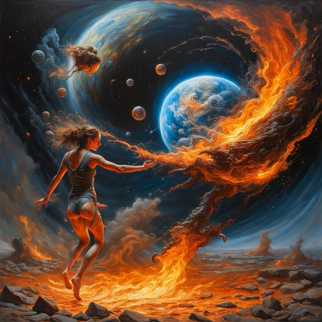 Cosmic vibrations crashing in a fiery universe