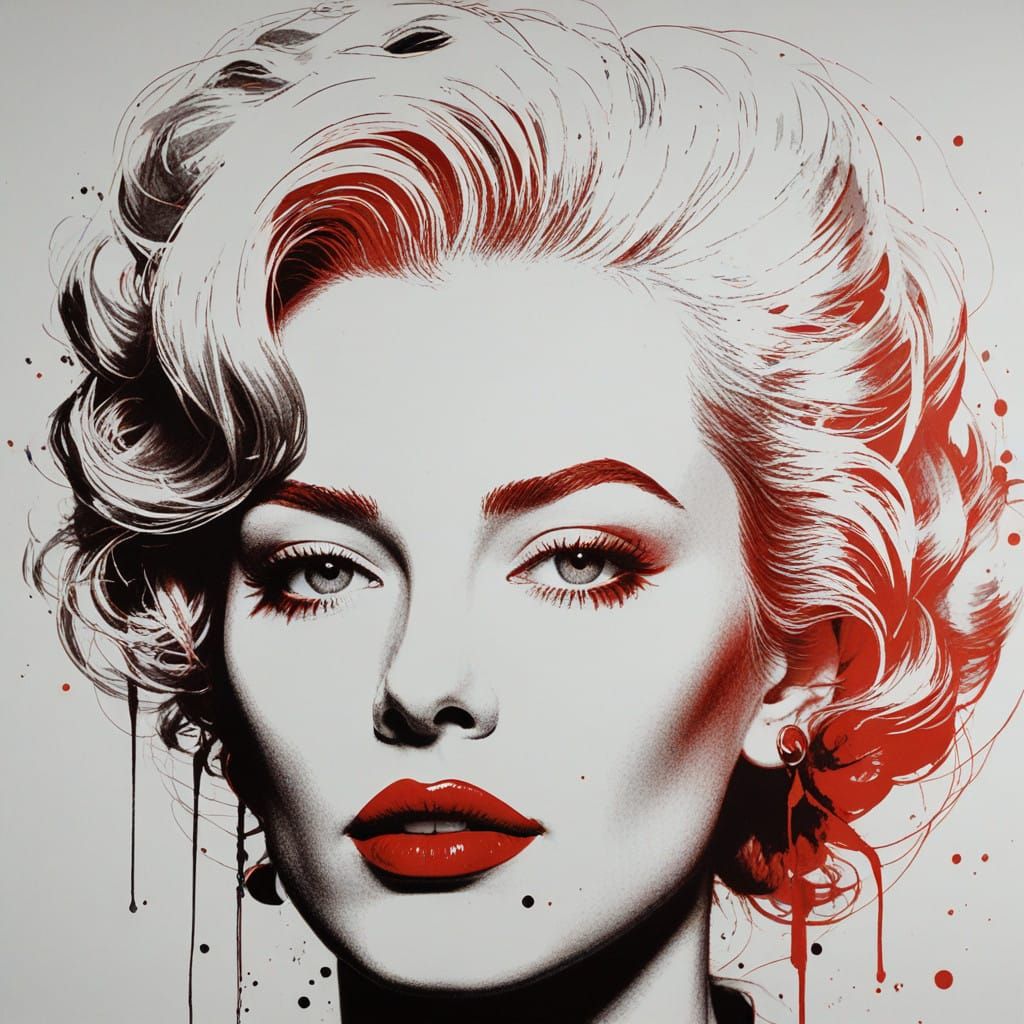 Woman in Frenzied Ecstasy, Bold Graphic Style