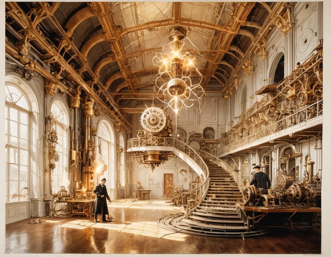 Nikola Tesla's Steampunk-Influenced High Voltage Laboratory