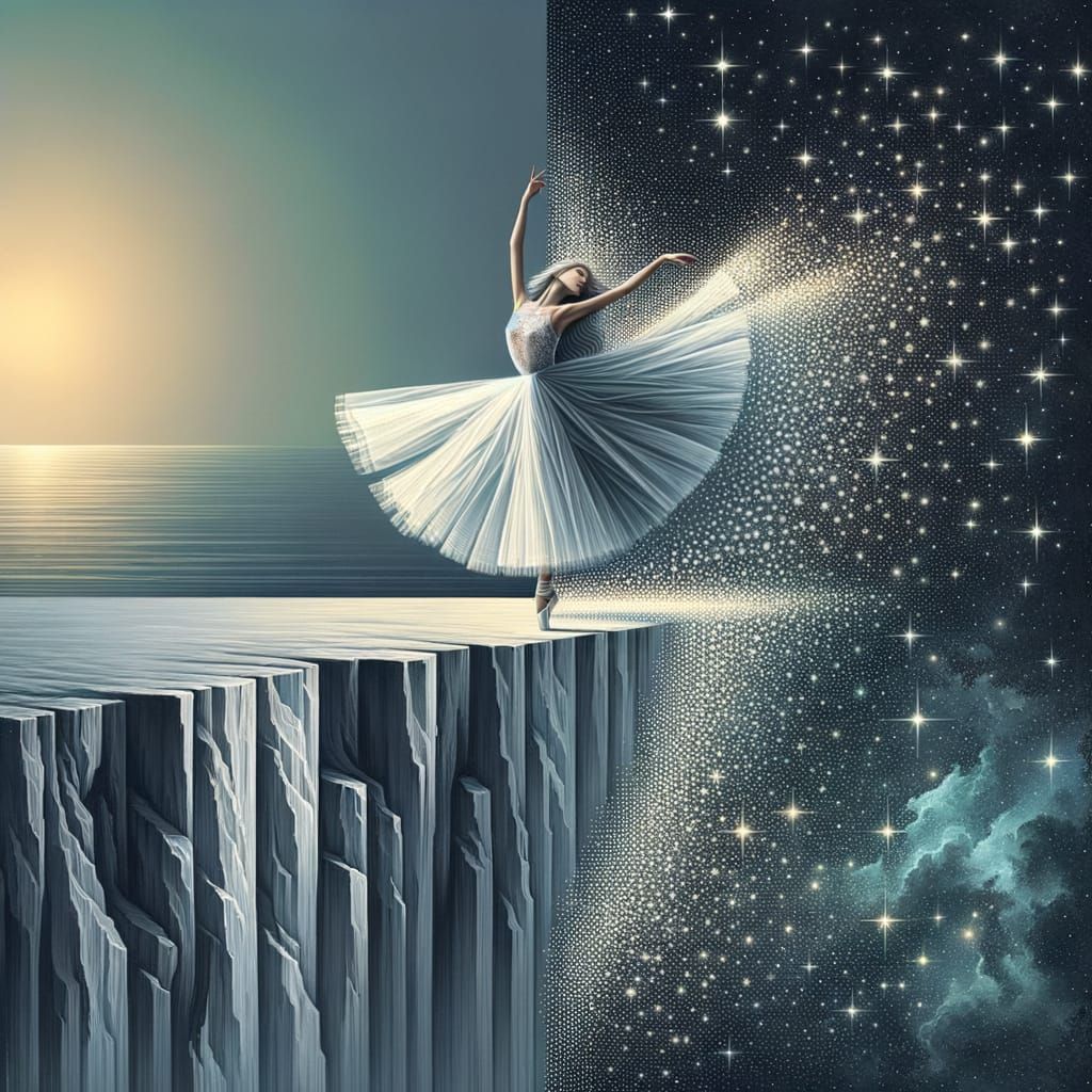 Ethereal Dancer on Cosmic Precipice