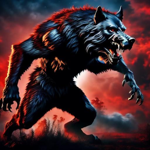 Fierce Werewolf Roams Texas Landscape