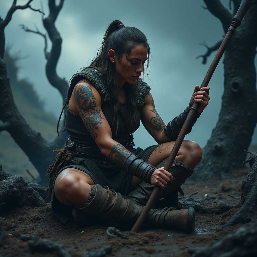 Weathered Viking Warrior Seeks Respite in Twilight