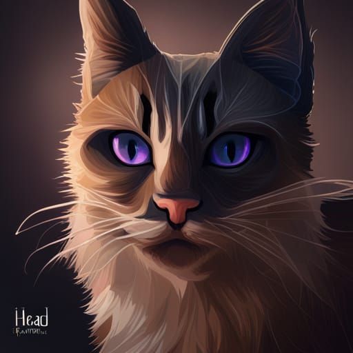 Detailed Portrait of Cat Thinking of Owner