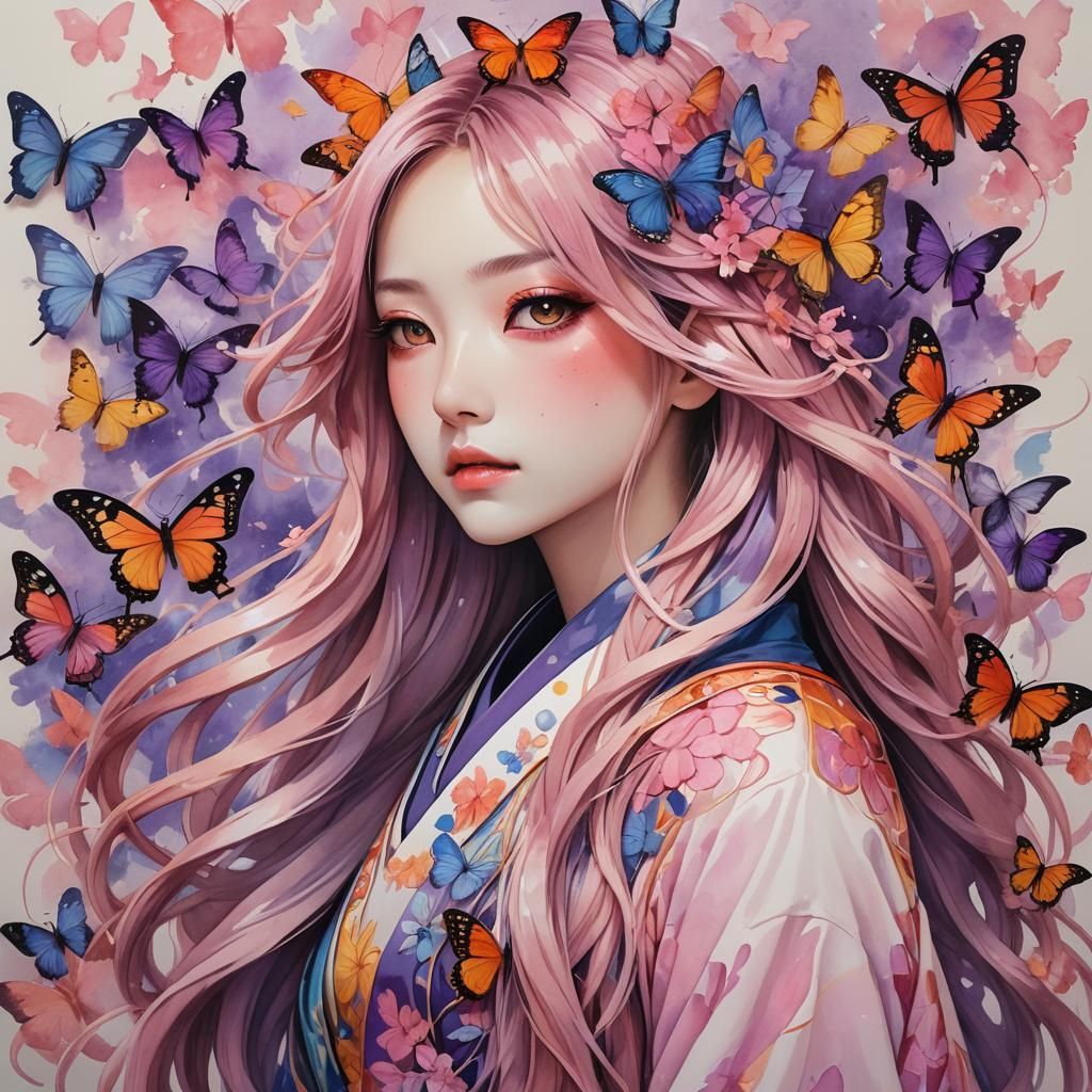 Anime Art of Asuka the Butterfly Artist