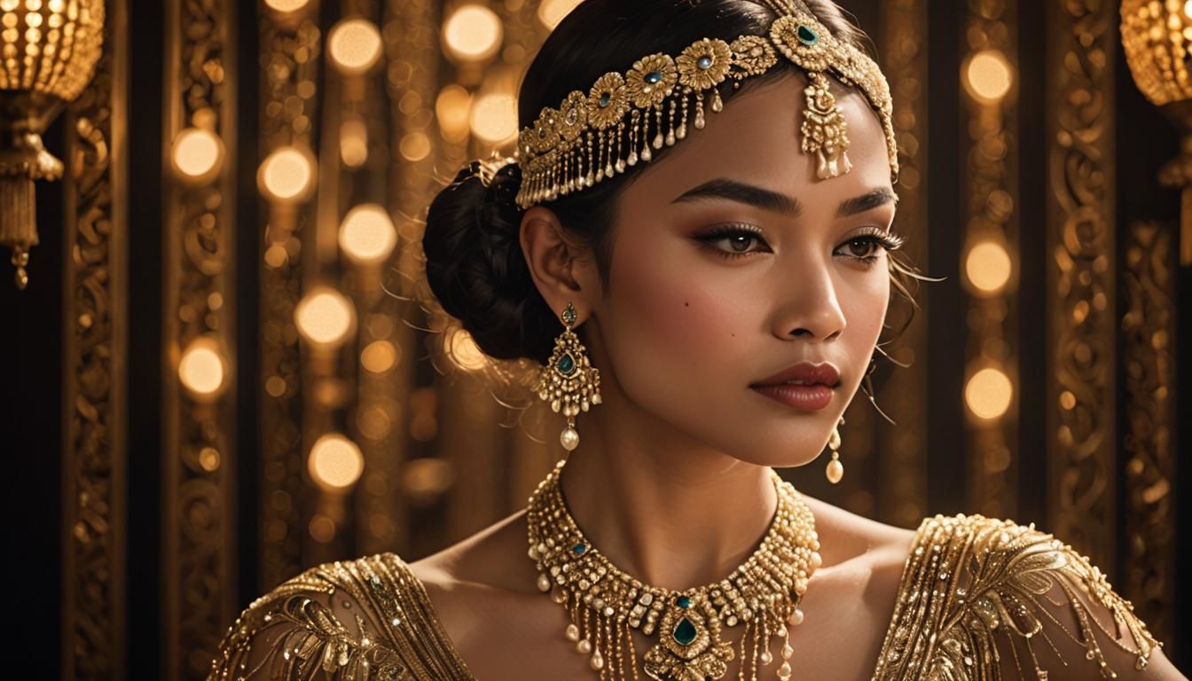 Ornate Flapper Portrait with Dynamic Lighting