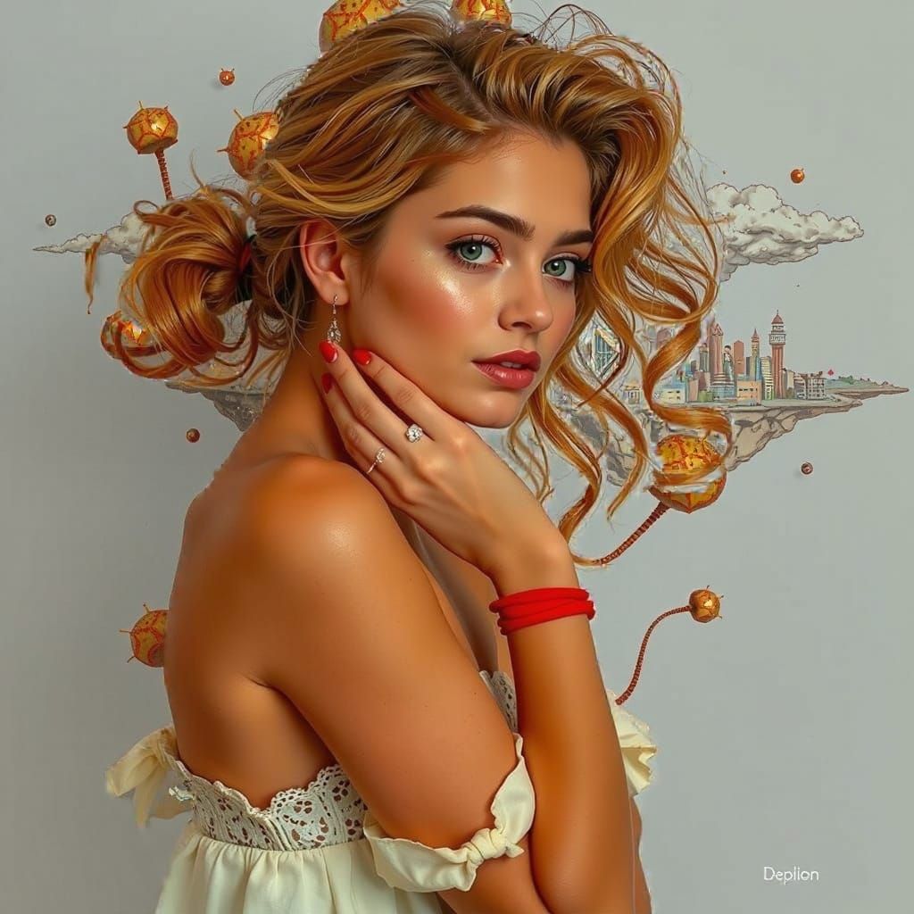 Whimsical Alien Ecosystem with Bizarre Flora and Fauna