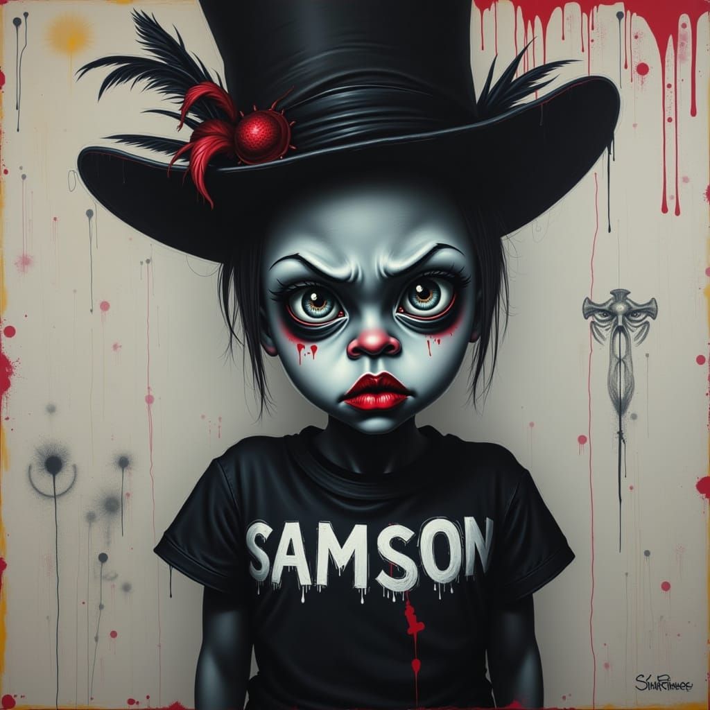 <lora:MK EyeZ:1.0> A highly detailed acrylic and chalk paint...