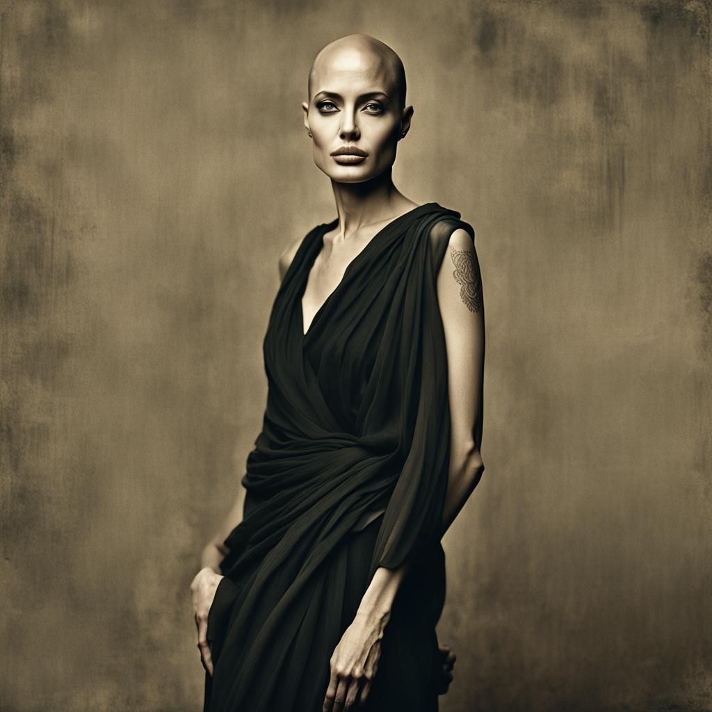 Serene and Powerful Bald Woman Portrait