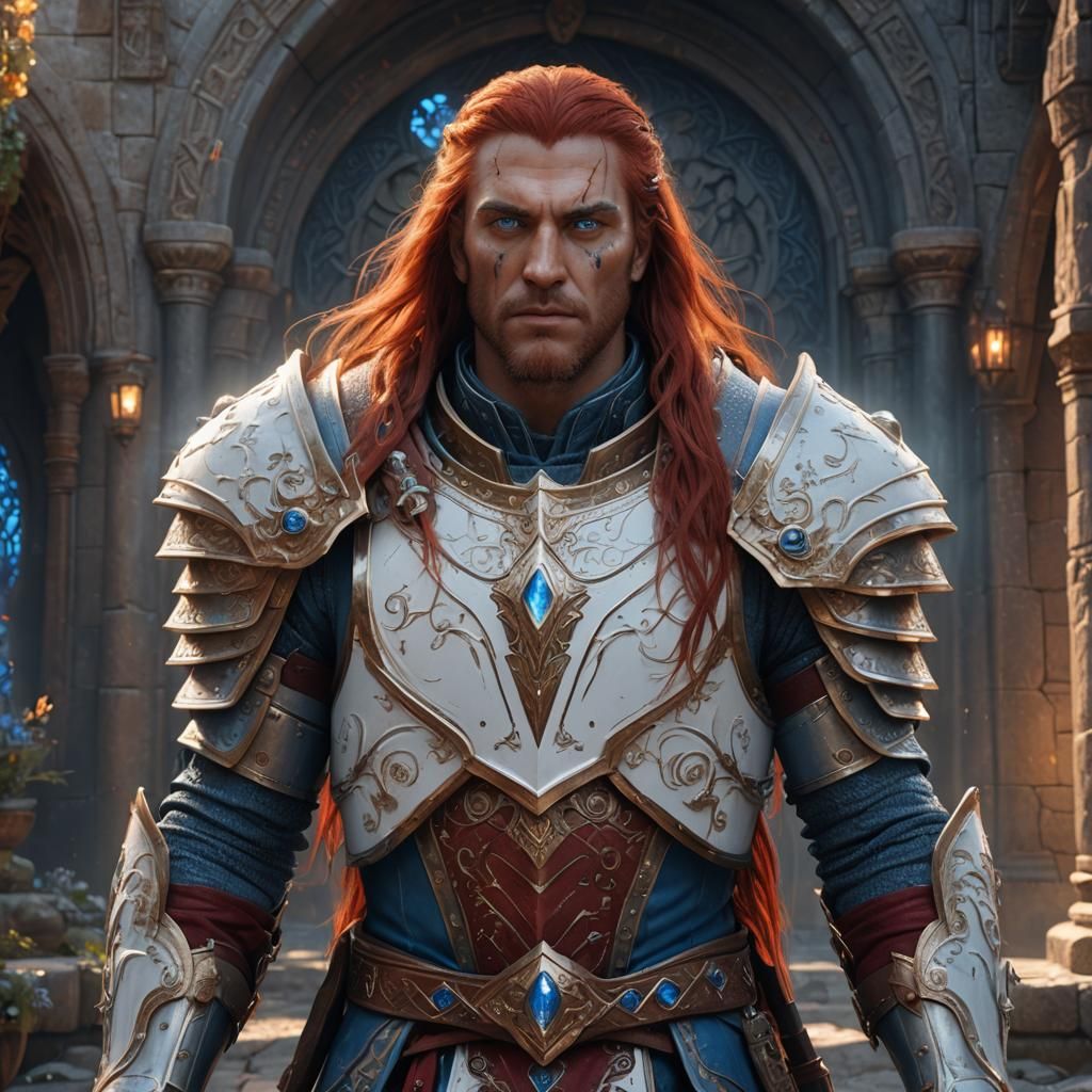 Kalashtar Cleric of Light with Glowing Eyes