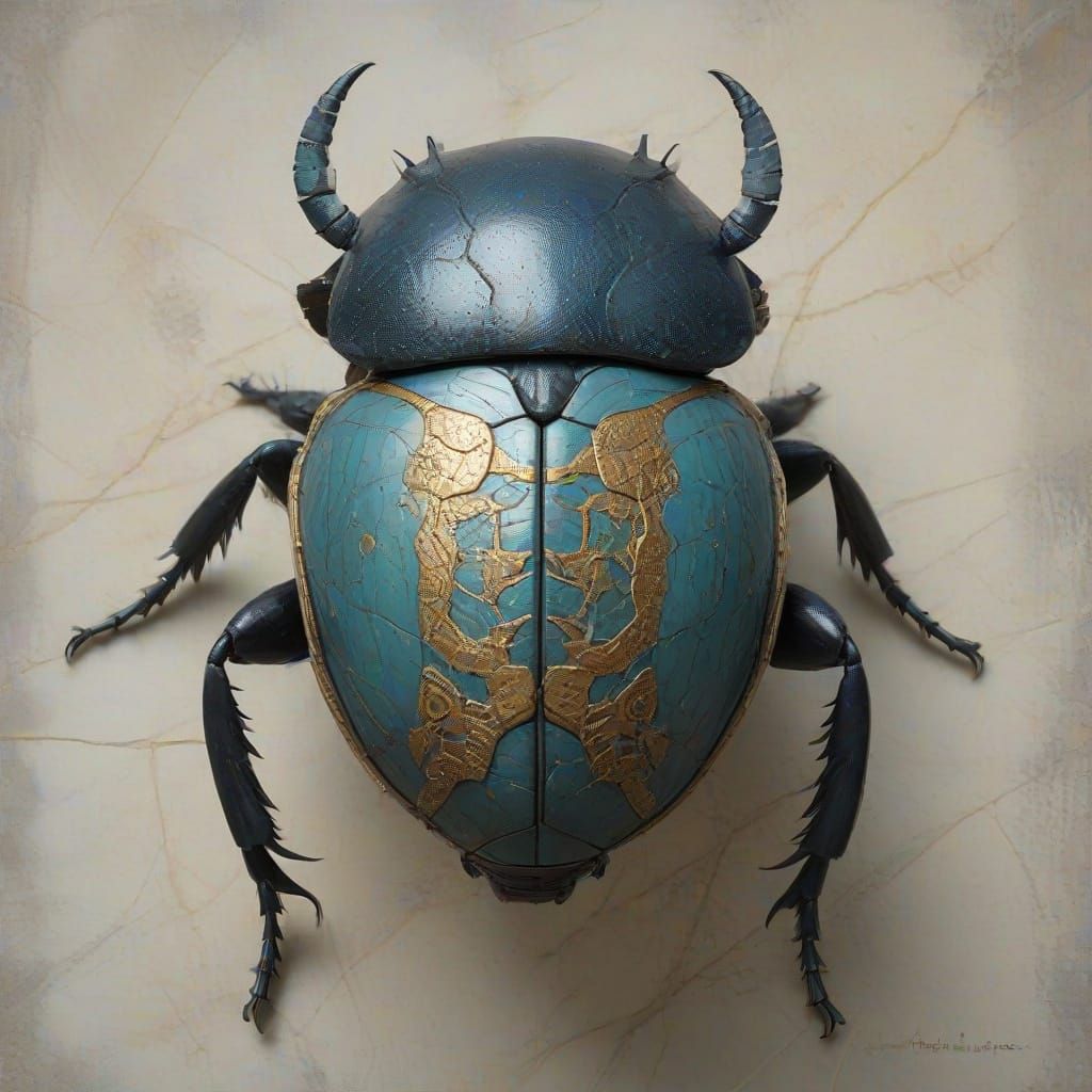 Fantasycore Dung Beetle Exoskeleton with Kintsugi Details
