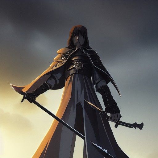 Emo Paladin in Anime Key Visual Style