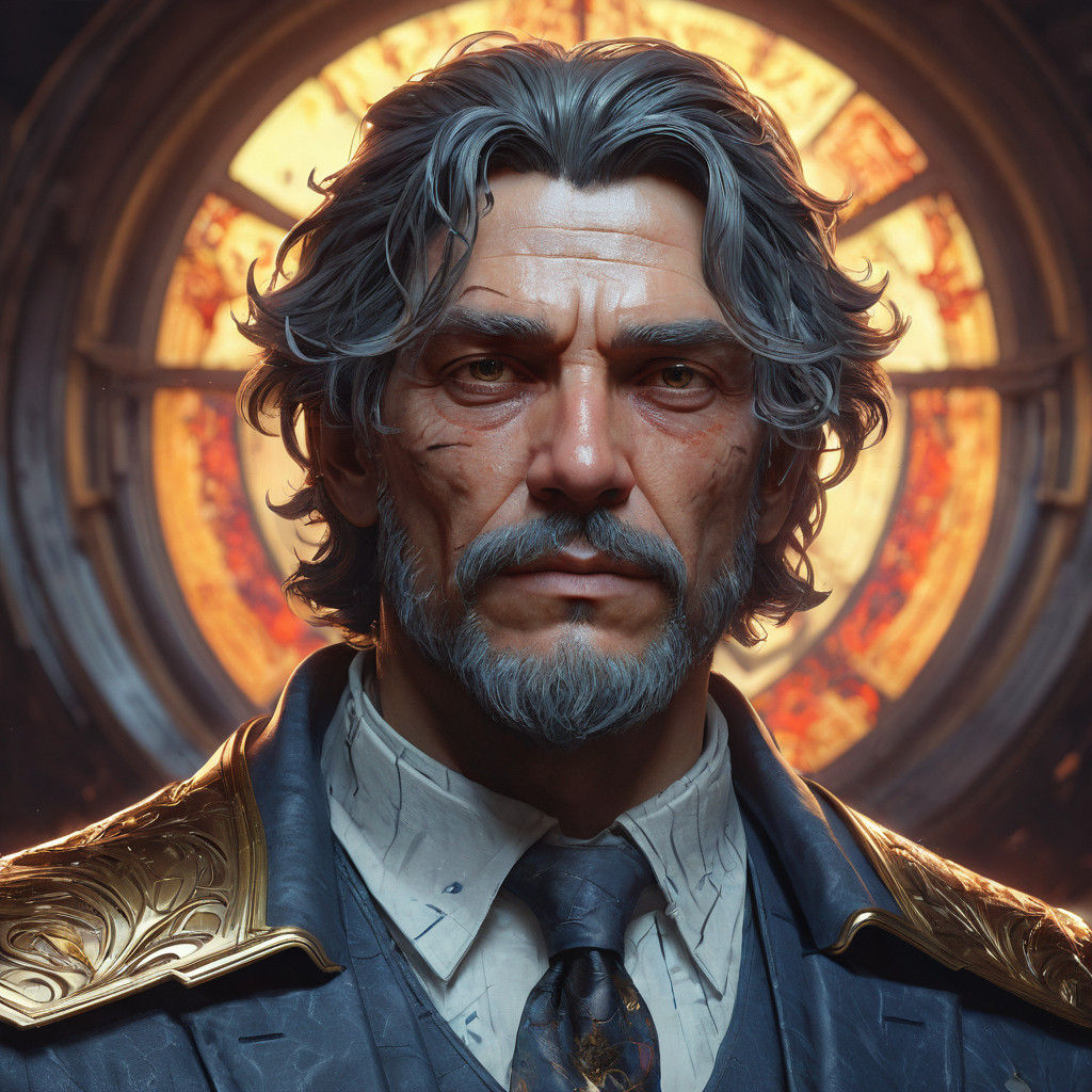 Hyperrealistic Concept Art Portrait in Triadic Colors