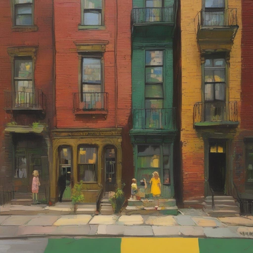 Vibrant Harlem Street Scene in Romantic Goth Style