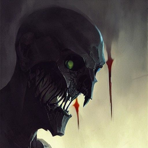 Sinister Figure Emerges from Shadow, Digital Art