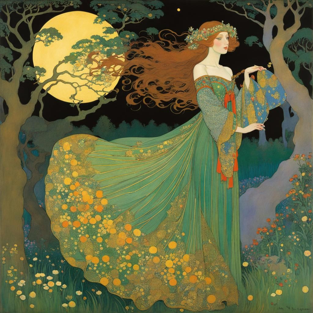 Harmonious Fusion: Lathrop, Hanson, and Klimt Inspired Art