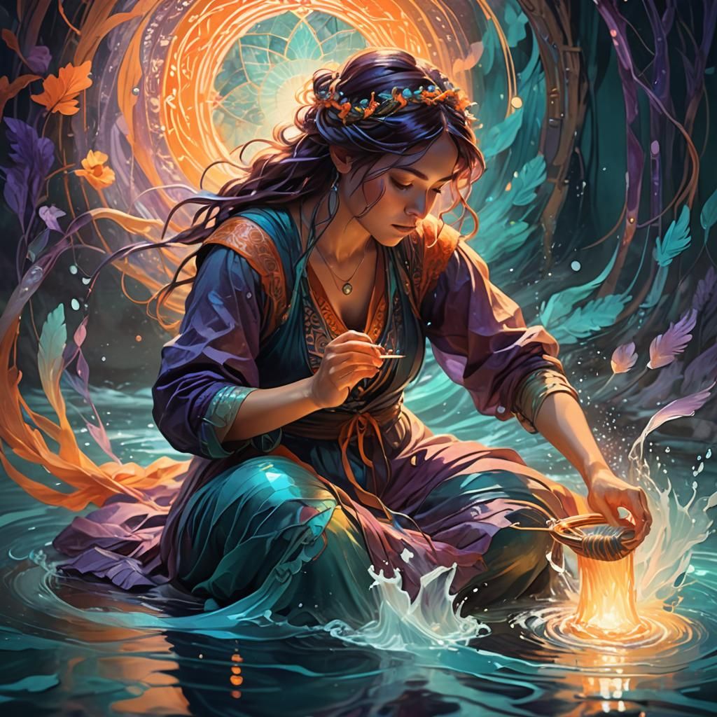 Weaving Water and Light: Ethereal Concept Art