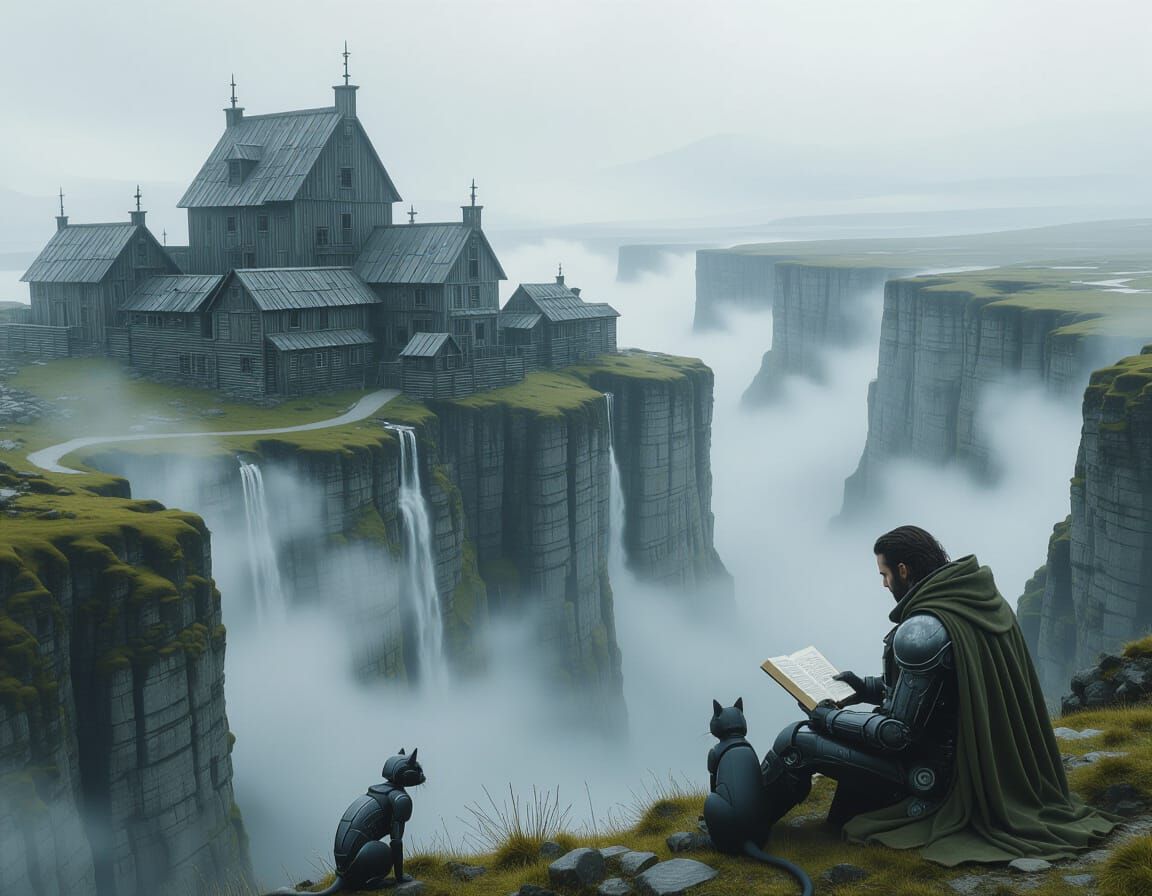 Ancient Norse Village on Overgrown Chasm Edge