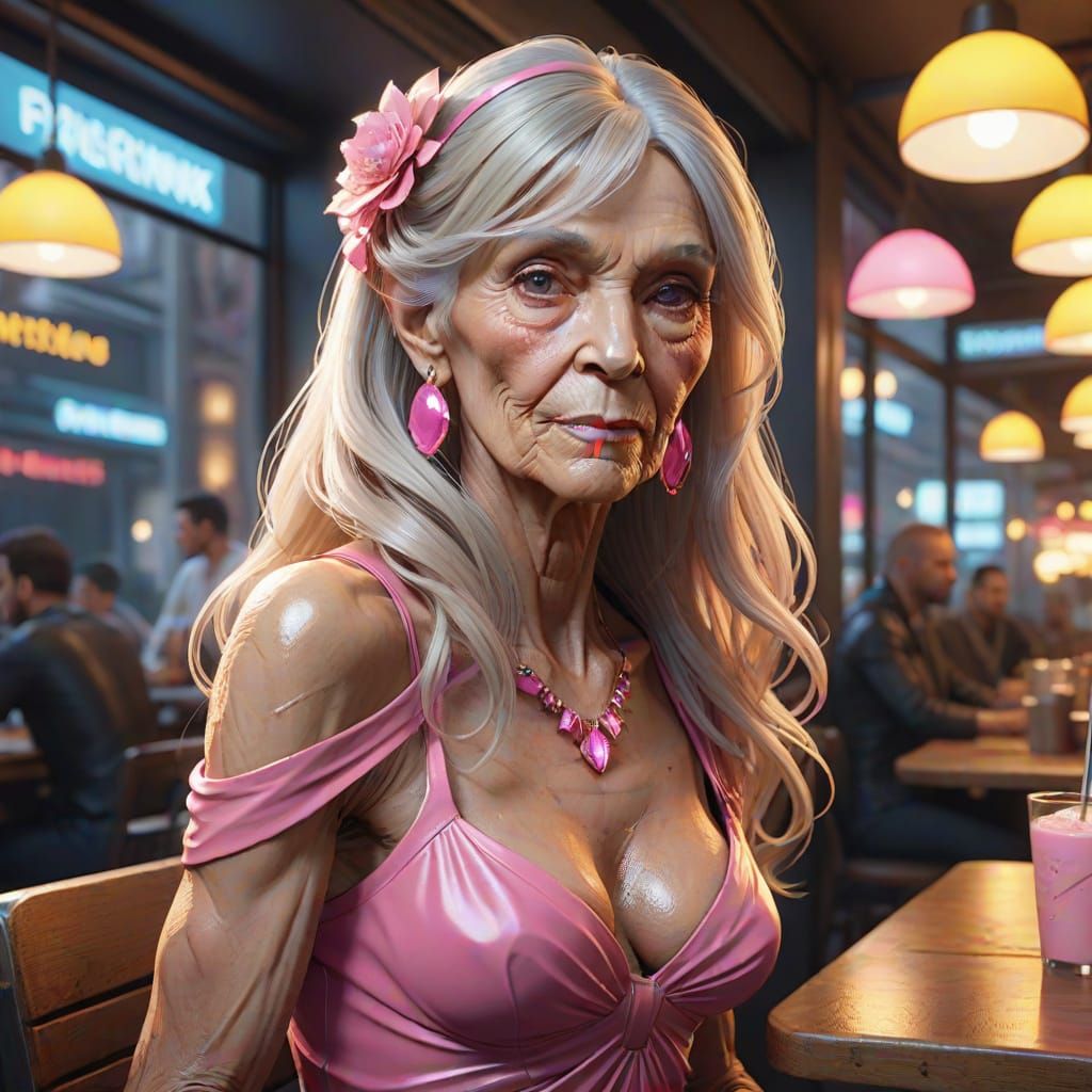 Glamorous Transvestite Portrait in Hyperdetailed Style