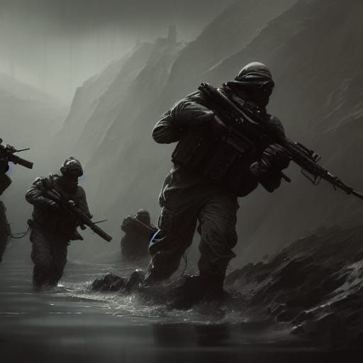 Navy Seals: Hyperdetailed Dark Fantasy Art