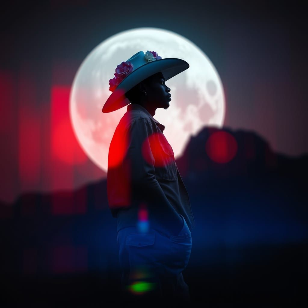 African Cowboy in Surreal Balenciaga Moonscape