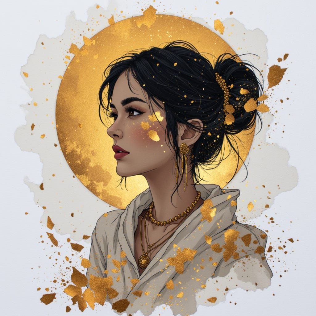 Black and Gold Abstract Design