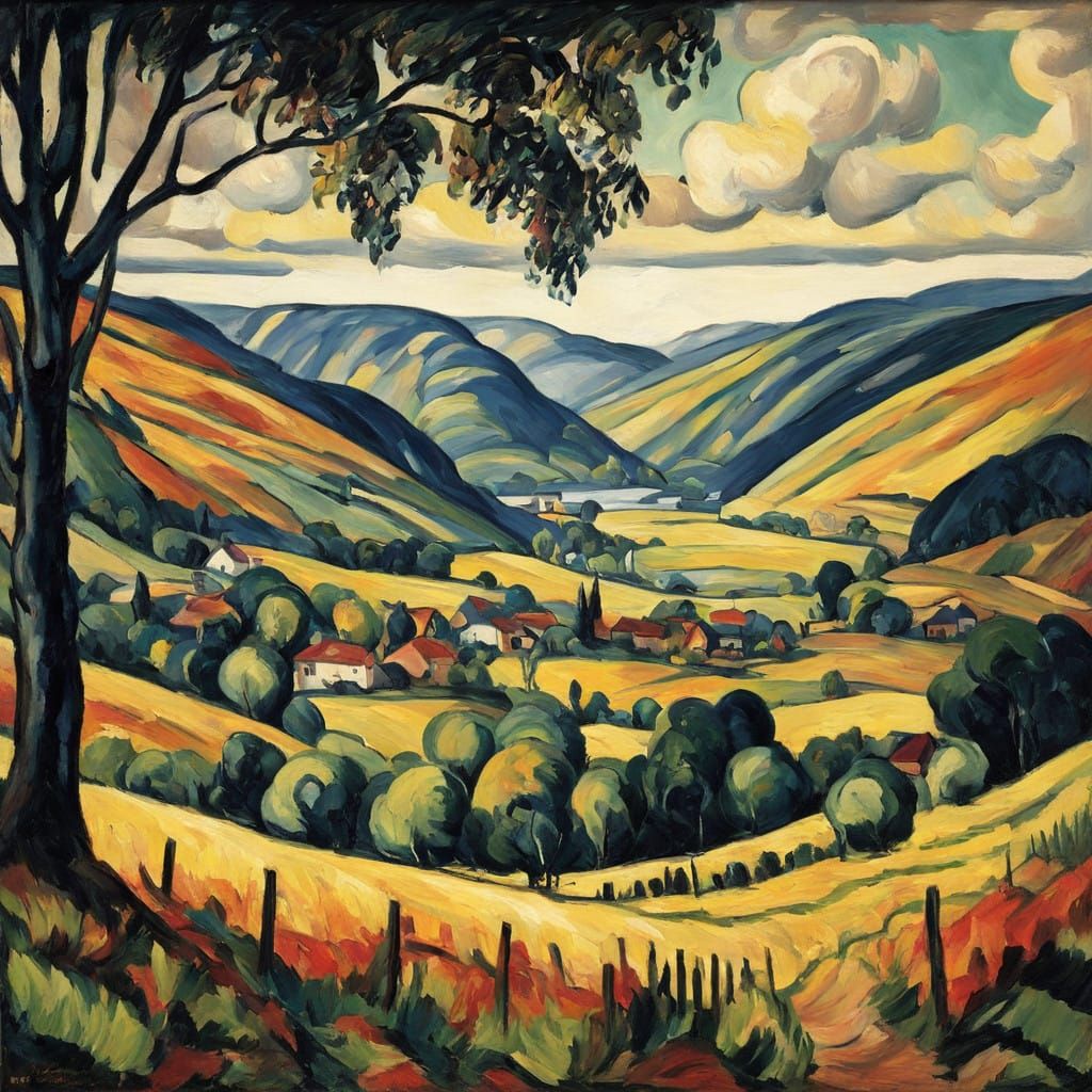 Impressionist Landscape Painting in Vibrant Colors