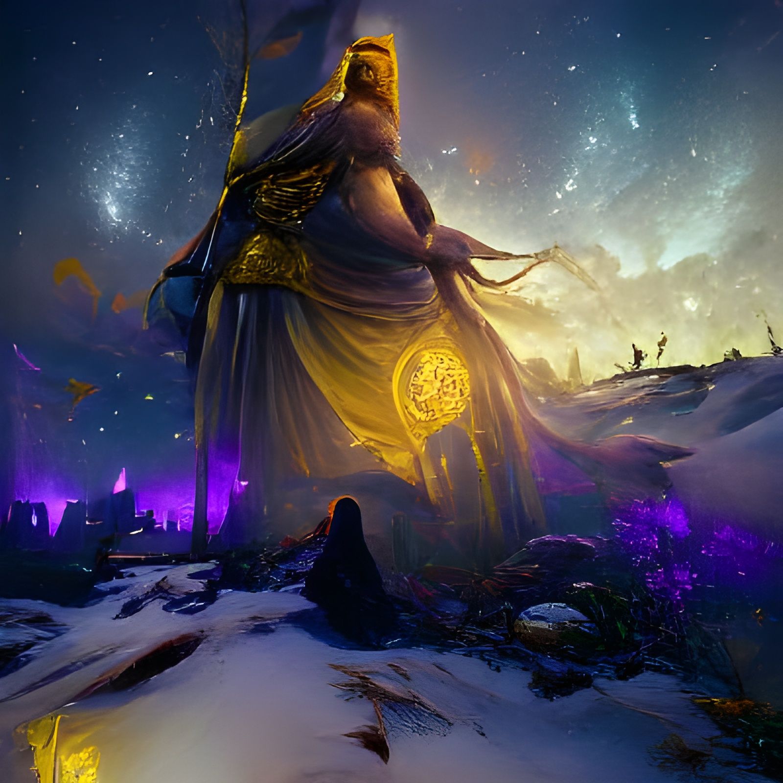 Eru Ilúvatar Overlooking Arda: A Dark Fantasy Masterpiece