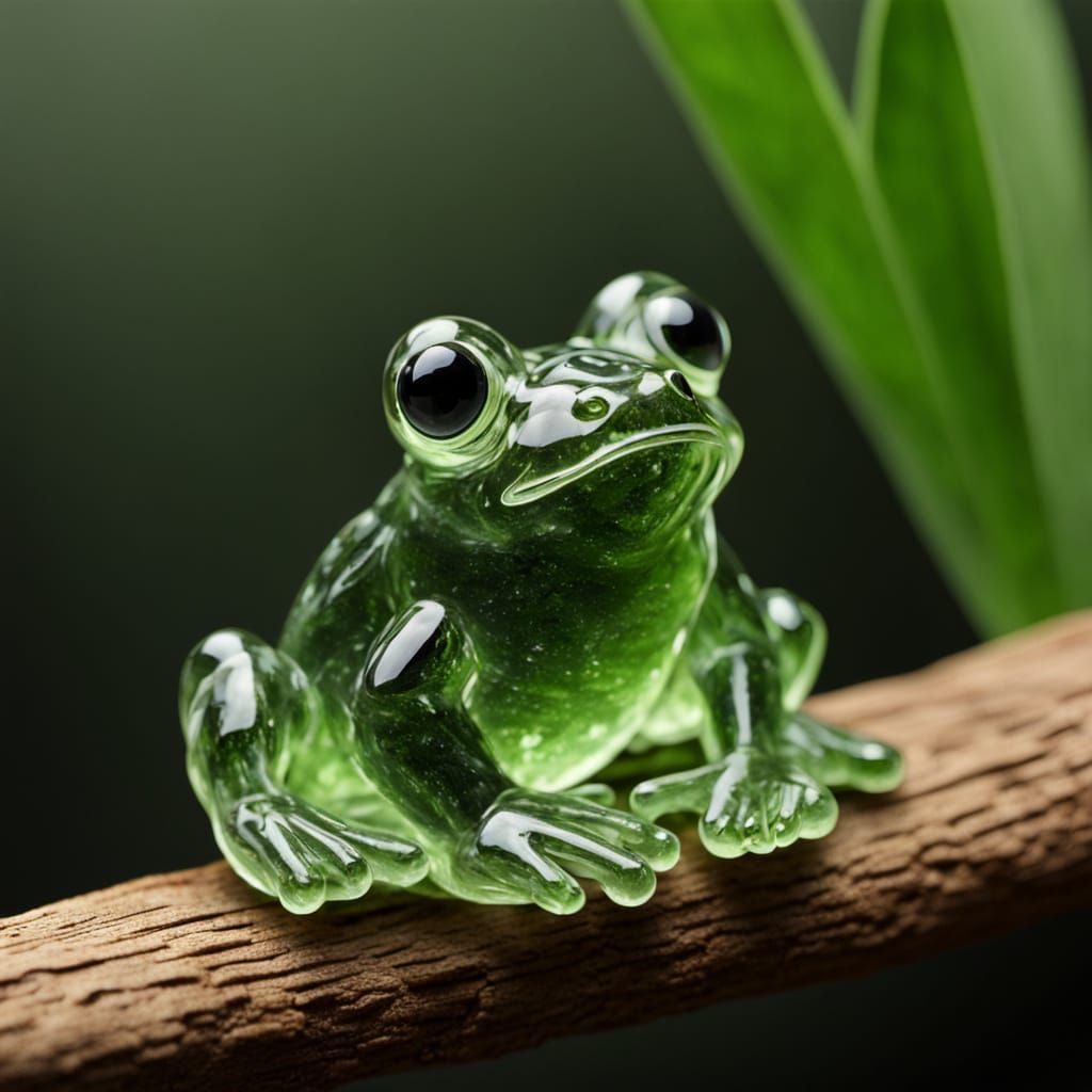 Moldavite Crystal Frog: A Gemstone Carving