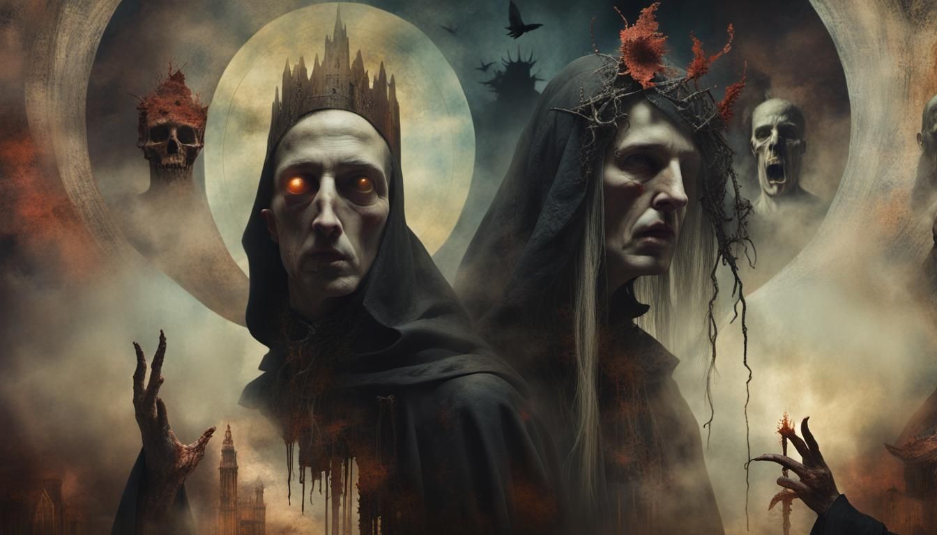 Surreal Horror Collage in Gothic Colors