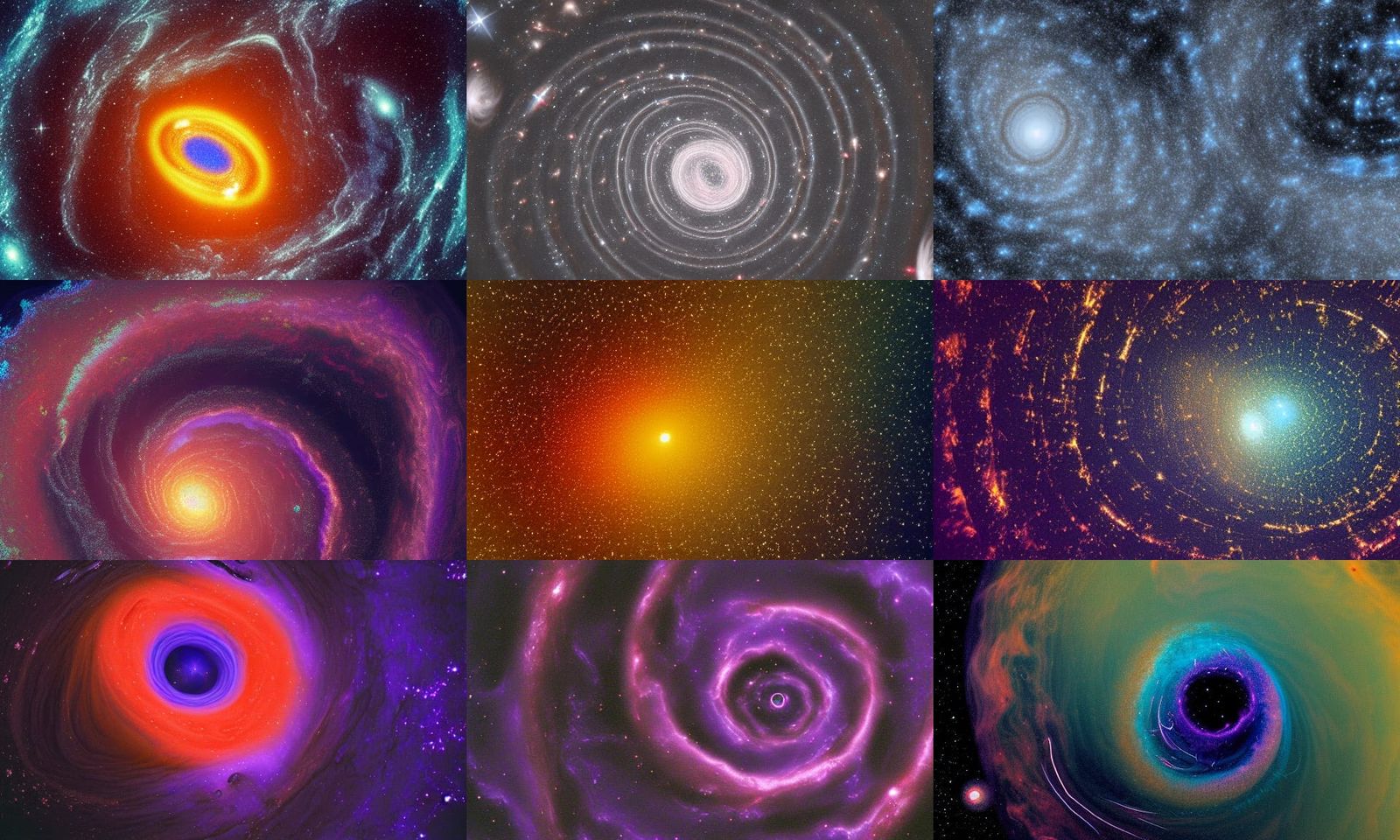 Cosmic Spirals in Dark Void: Digital Rendering