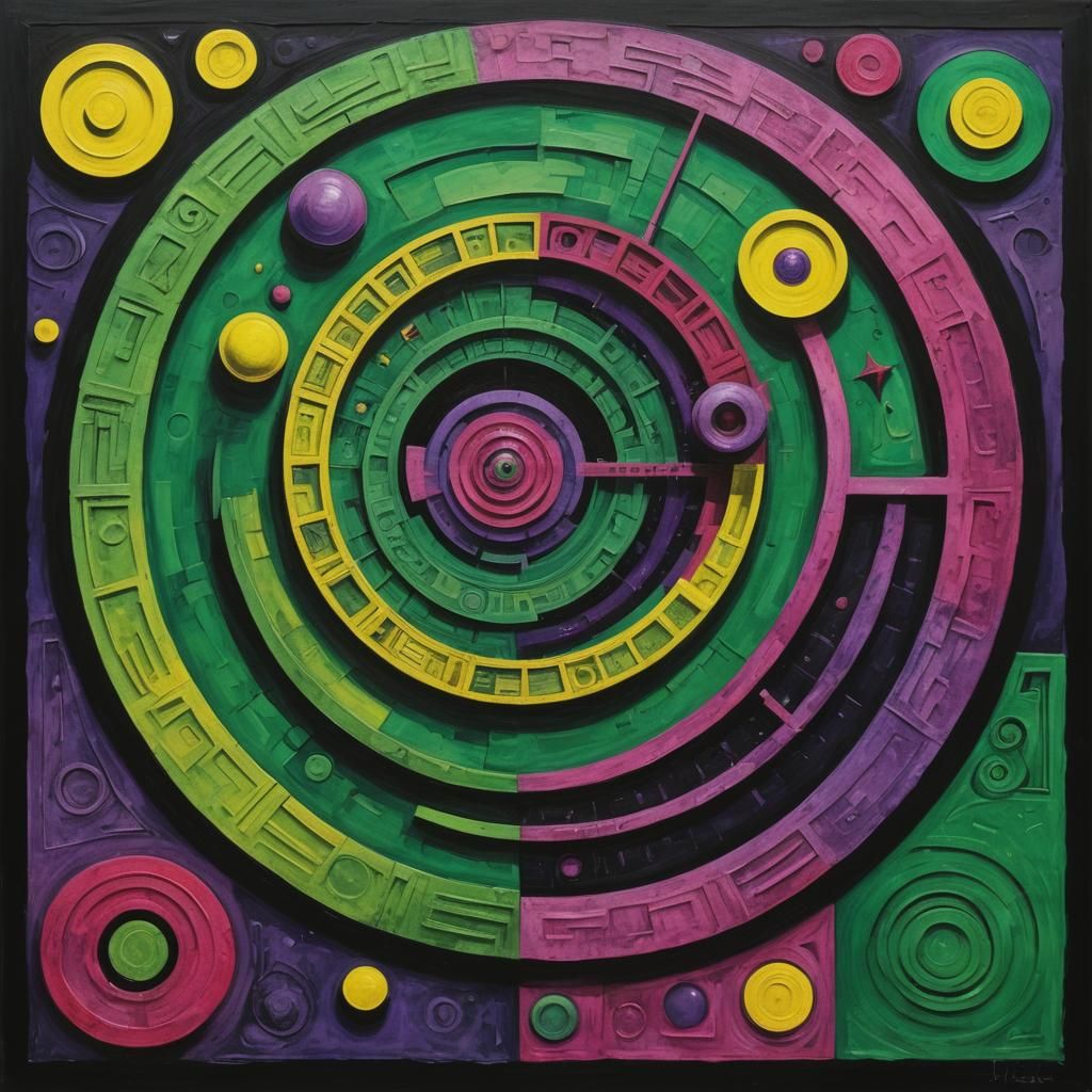 Surrealist Death Spiral in Art Deco Style