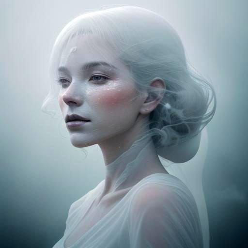 Ethereal Woman Radiates Soft White Light