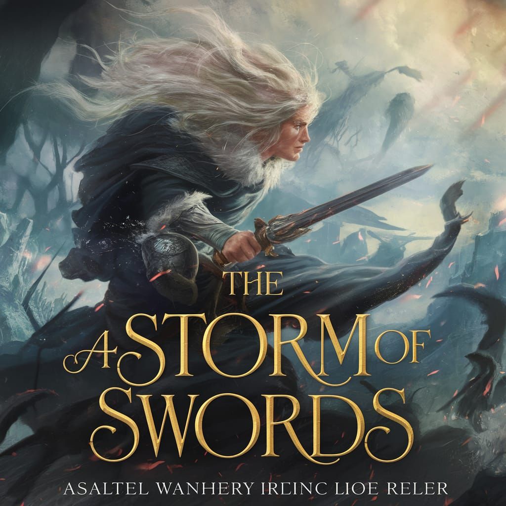 Epic Fantasy Book Cover in Dark Medieval Style