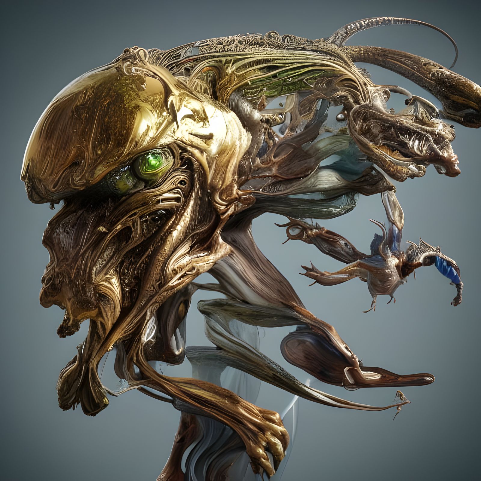 Alien People and Pets: Hyperreal Detailed Painting