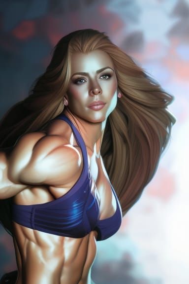Detailed Portrait of a Female Bodybuilder