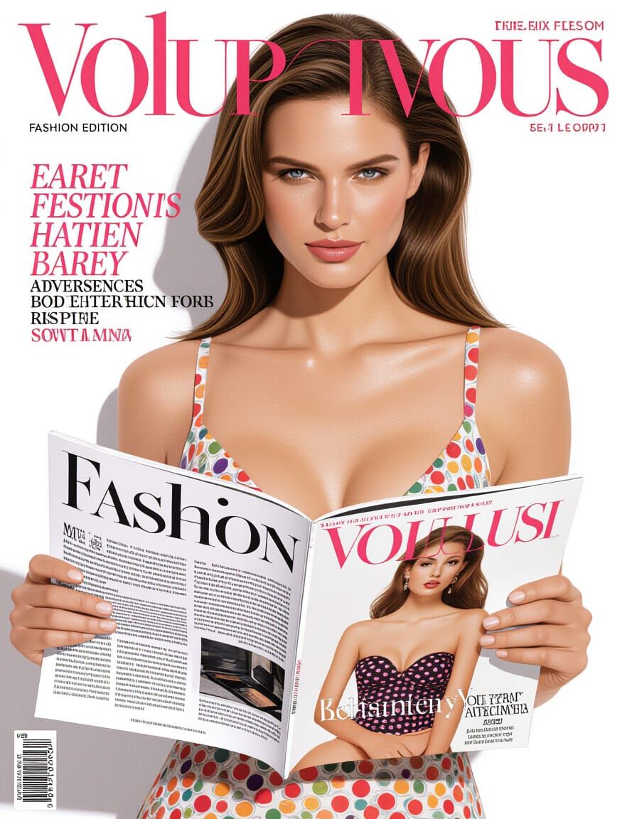 Sensuous Fashion Model Reads Magazine