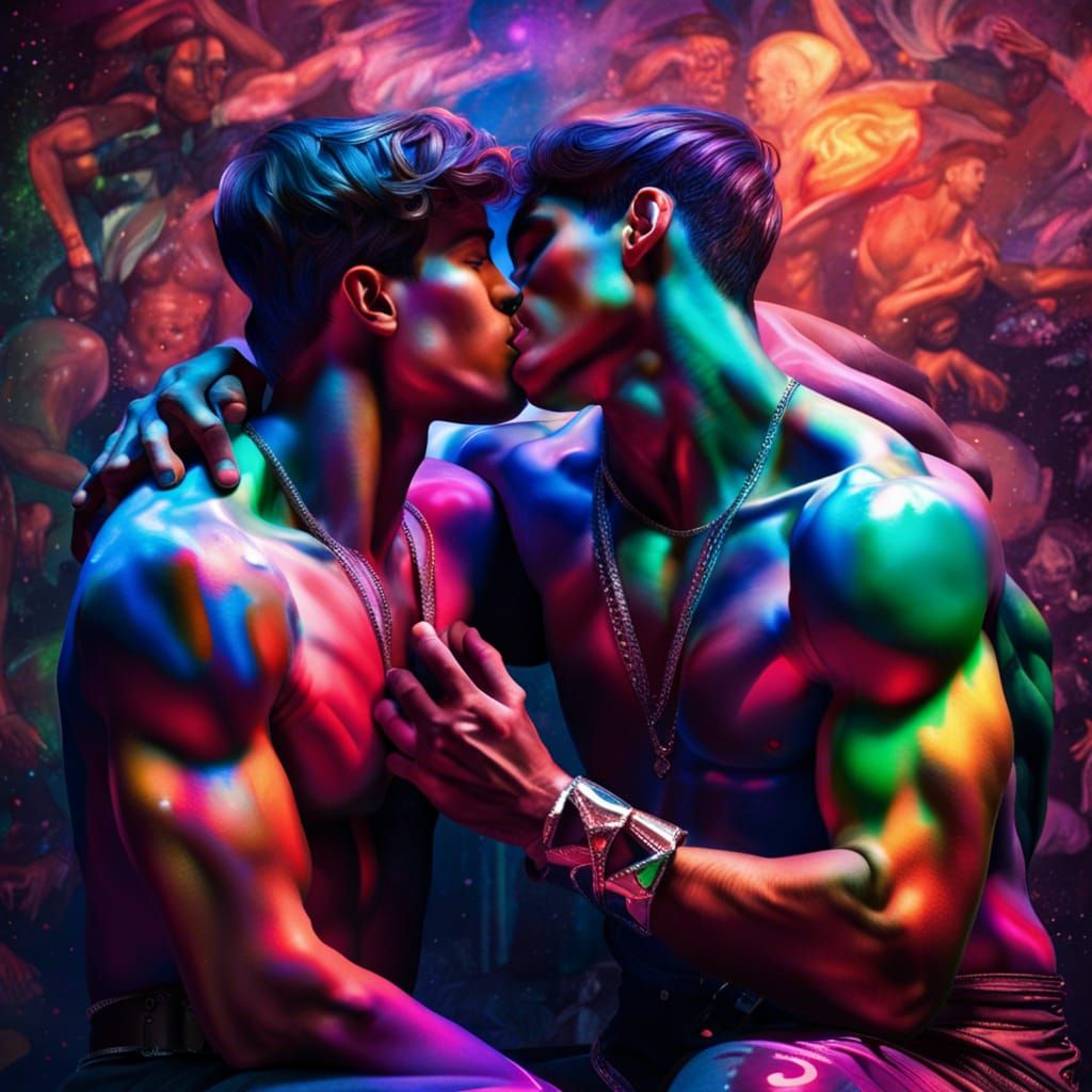 Passionate Kiss in Paris Disco, Renaissance Style