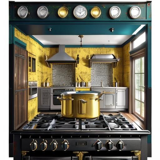 Elaborate Range Cooker in Rustic Abandoned Cabin