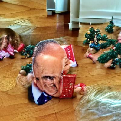 Kids Find Giuliani Under Christmas Tree