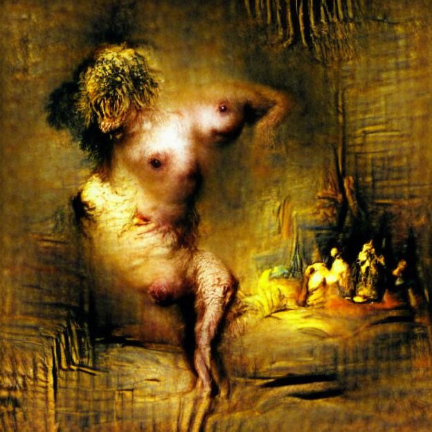 Nude Study in the Style of Rembrandt