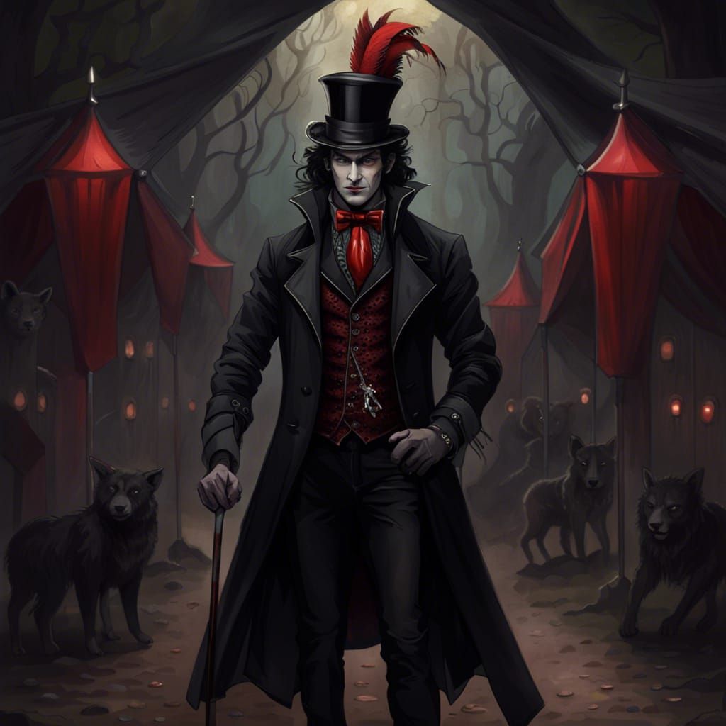 Satyr Carnival Barker in Dark Fantasy Style