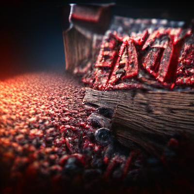 Blood Red Word on Black Background